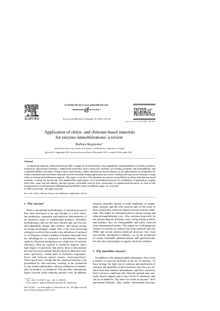 (PDF) Application of chitin and chitosan based materials