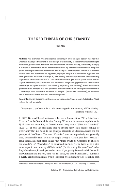 (PDF) The Red Thread of Christianity