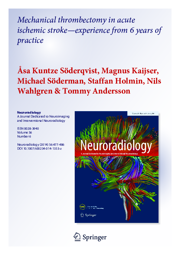 (PDF) Mechanical thrombectomy in acute ischemic stroke—experience from ...