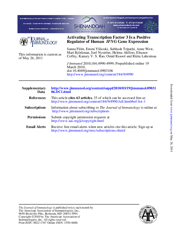 (PDF) Activating Transcription Factor 3 Is a Positive Regulator of ...
