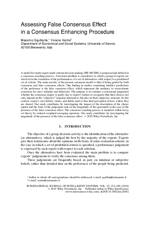 False consensus essay image