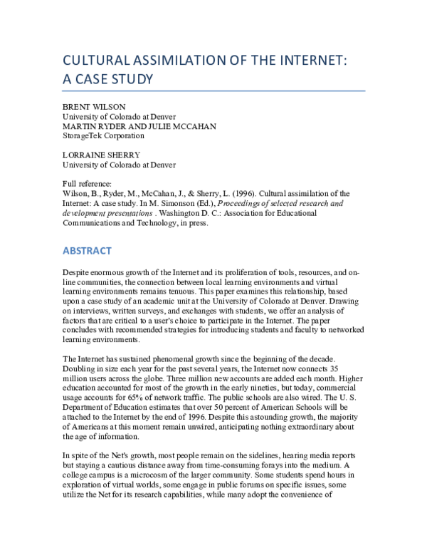 assimilation research paper