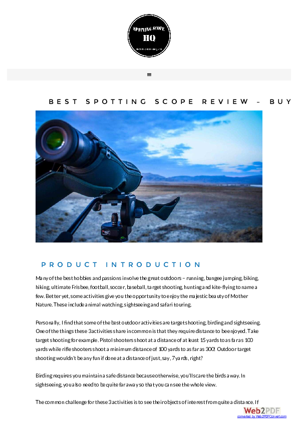 (PDF) Spotting scope guide spotting scope Academia.edu