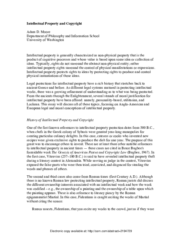 (PDF) Intellectual Property and Copyright