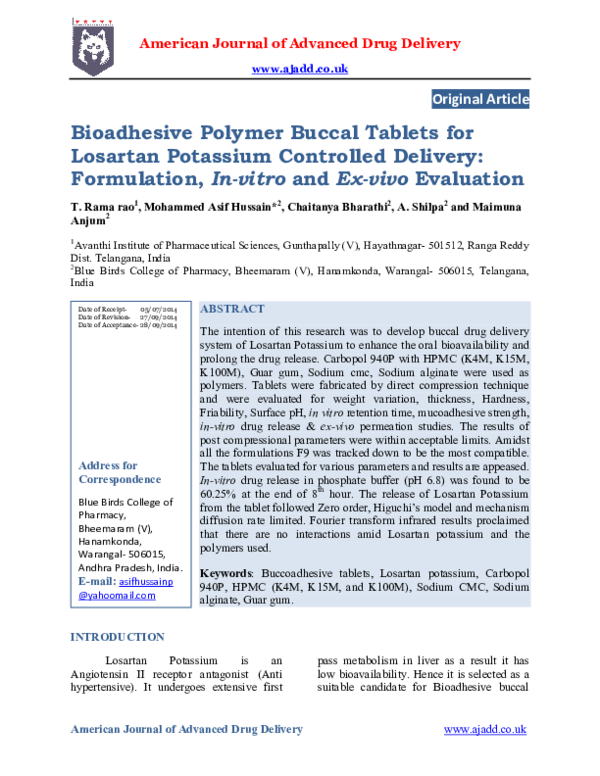 The buccal drug delivery system biology essay image