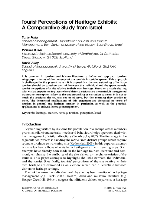 (PDF) Tourist Perceptions of Heritage Exhibits: A Comparative Study ...