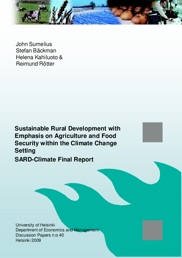 (PDF) Sustainable rural development with emphasis on agriculture and ...