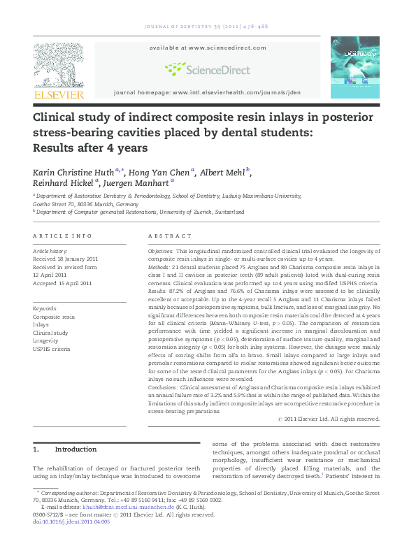 (PDF) Two-year clinical evaluation of direct and indirect composite ...