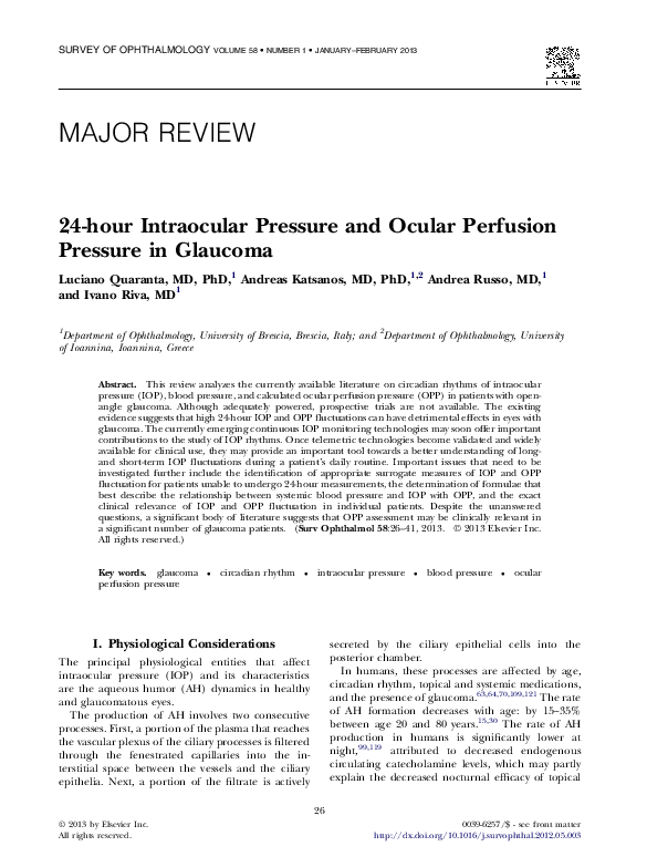 (PDF) 24hour Intraocular Pressure and Ocular Perfusion Pressure in