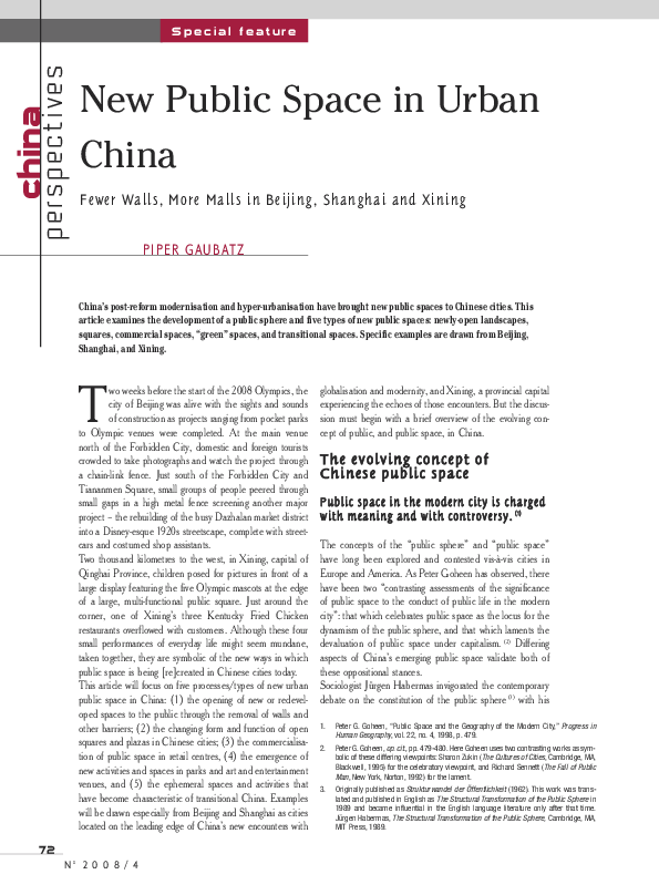 (PDF) New Public Space in Urban China