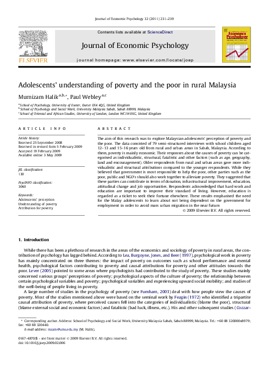 (PDF) Adolescents’ understanding of poverty and the poor in rural Malaysia