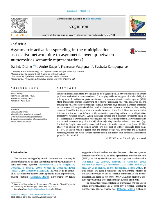(PDF) Asymmetric activation spreading in the multiplication associative ...