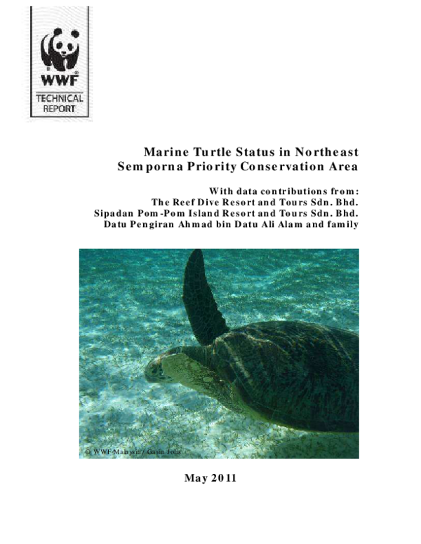 (PDF) Marine Turtle Status in Northeast Semporna Priority Conservation Area