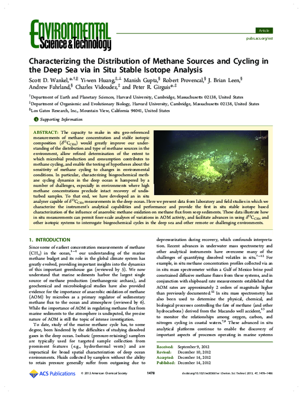 (PDF) Characterizing the Distribution of Methane Sources and Cycling in ...