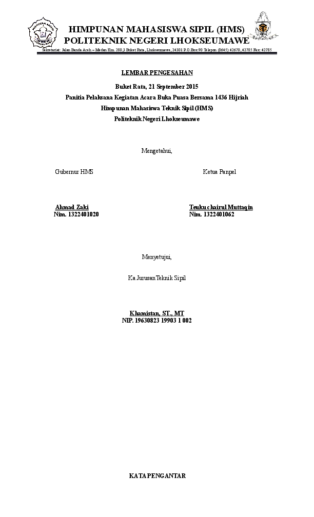 Doc Lpj Buka Puasa Bersama Chairul Taqin Academia Edu