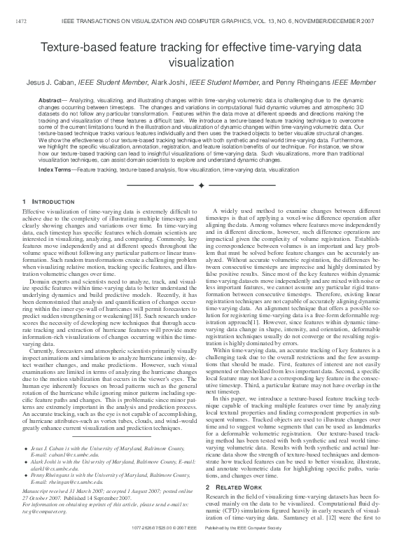 (PDF) Texture-based feature tracking for effective time-varying data ...