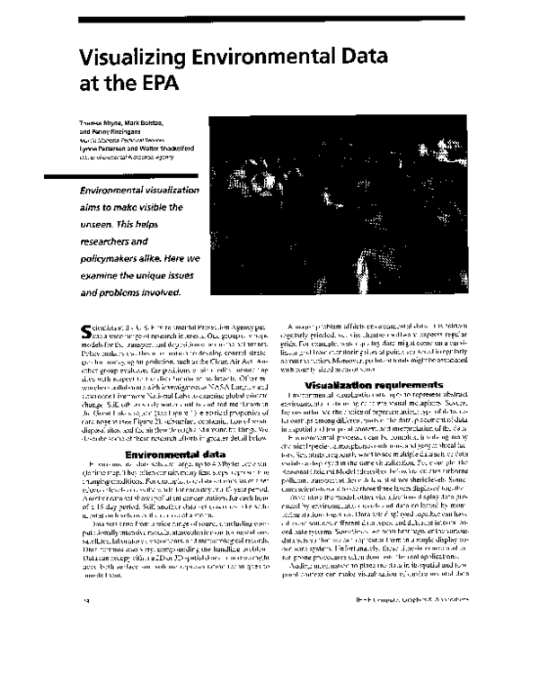 (PDF) Visualizing environmental data at the EPA