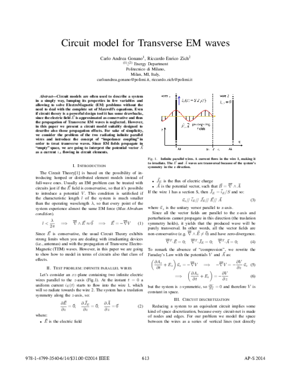 (PDF) Circuit model for Transverse EM waves