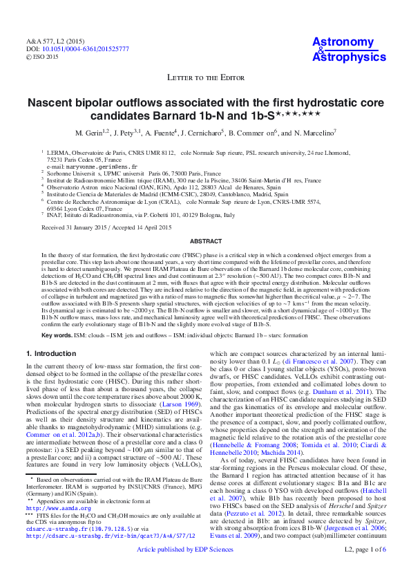 (PDF) Nascent bipolar outflows associated with the first hydrostatic ...