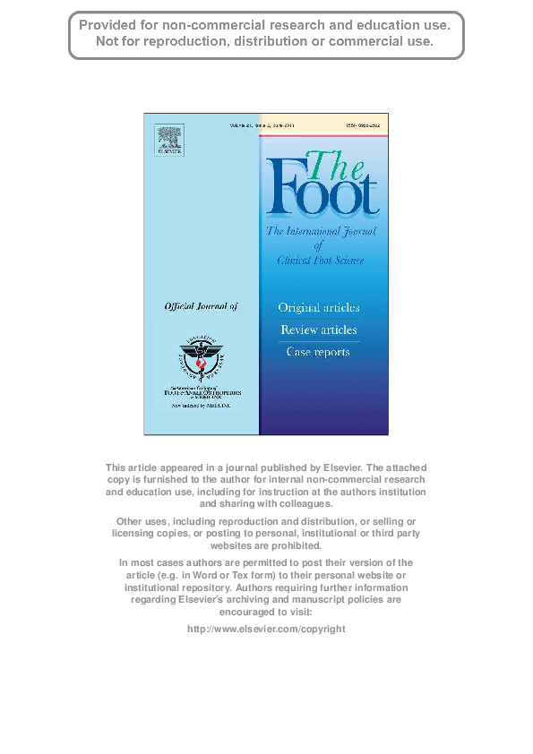 (PDF) Responsiveness of the foot and ankle ability measure (FAAM) in