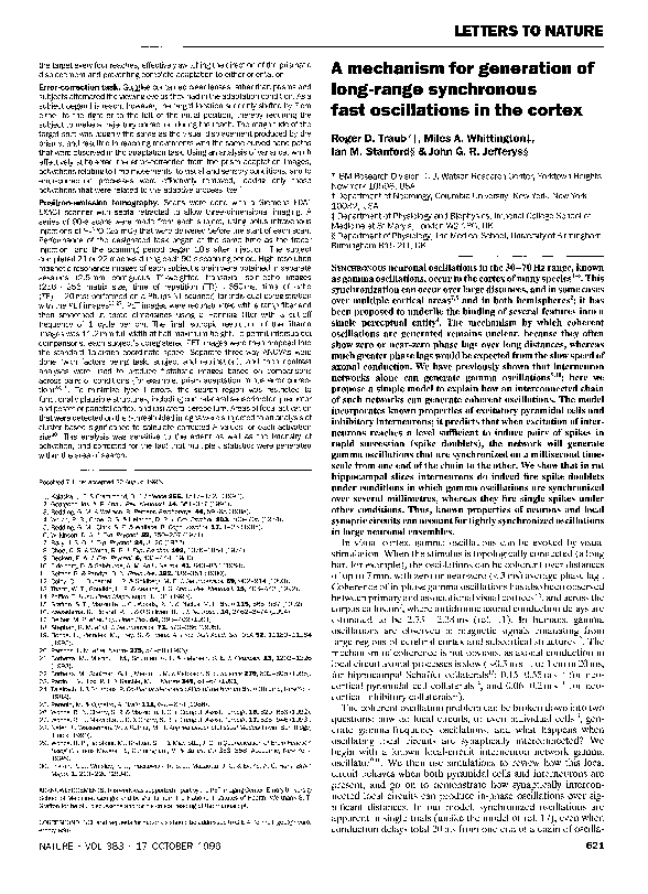 (PDF) A mechanism for generation of long-range synchronous fast ...