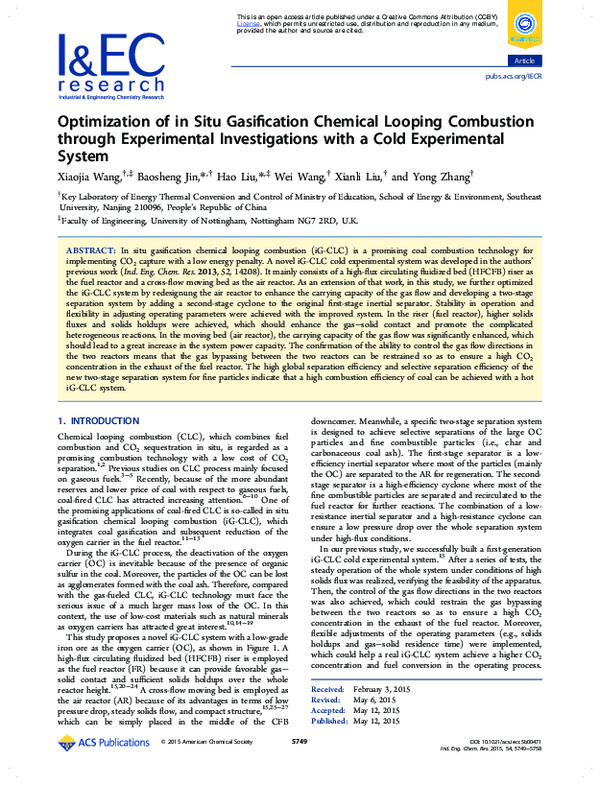 (PDF) Optimization of in Situ Gasification Chemical Looping Combustion ...