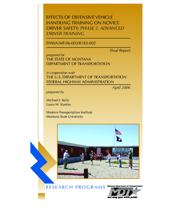 (PDF) EFFECTS OF DEFENSIVE VEHICLE HANDLING TRAINING ON NOVICE DRIVER ...