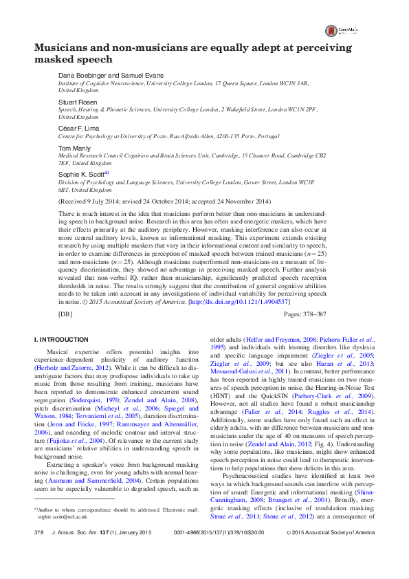 (PDF) Musicians and non-musicians are equally adept at perceiving ...