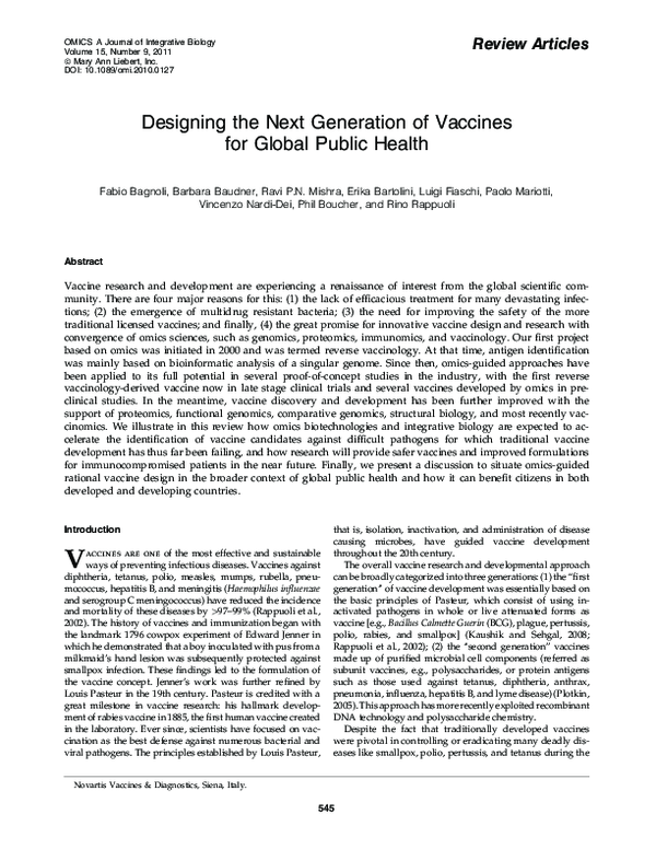 (PDF) Designing the Next Generation of Vaccines for Global Public Health