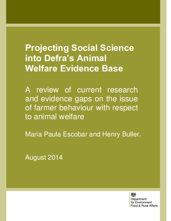 (PDF) Projecting Social Science into Defra's Evidence Base