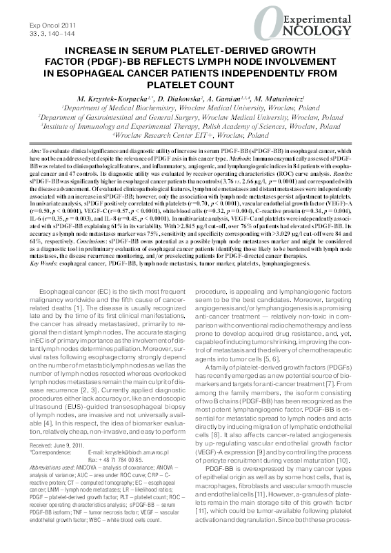 (PDF) Increase in serum platelet-derived growth factor (PDGF)-BB ...