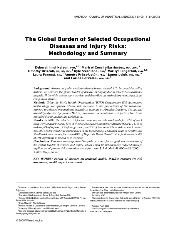 Survey of occupational injuries 2020 picture