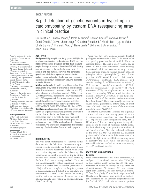 (PDF) Rapid detection of genetic variants in hypertrophic ...