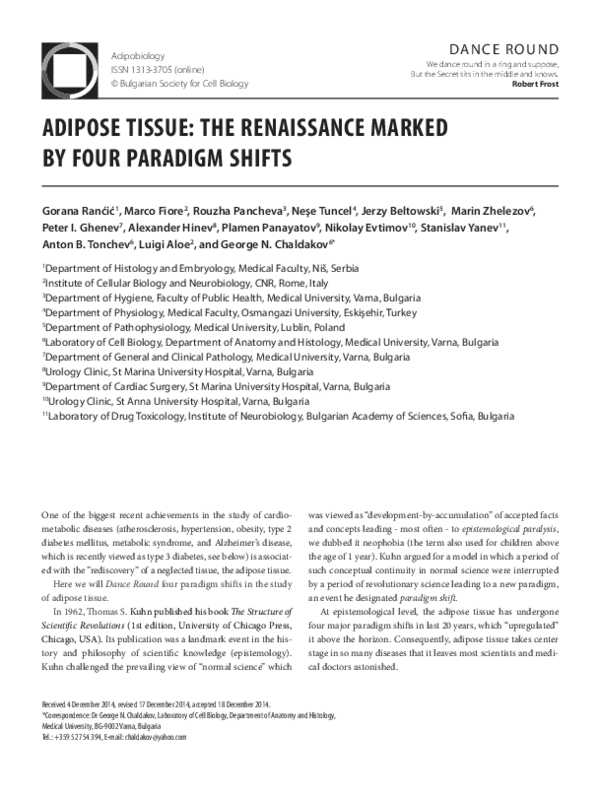 ADIPOSE TISSUE: THE RENAISSANCE MARKED BY FOUR PARADIGM SHIFTS