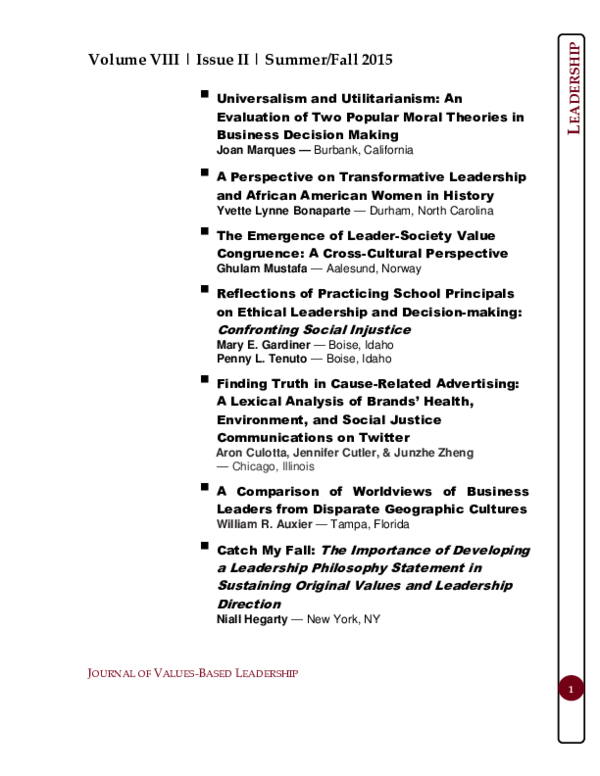 (PDF) Reflections of Practicing School Principals on Ethical Leadership ...
