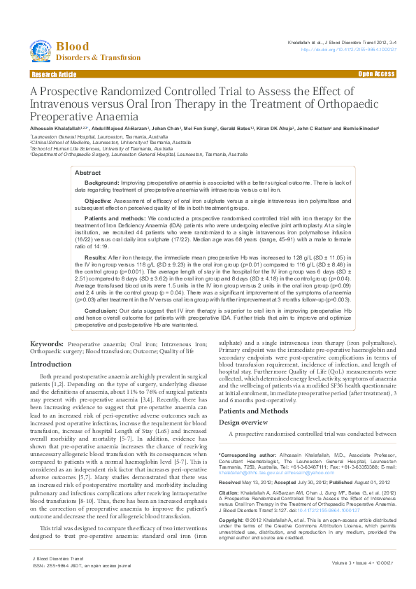 (PDF) A Prospective Randomized Controlled Trial to Assess the Effect of ...