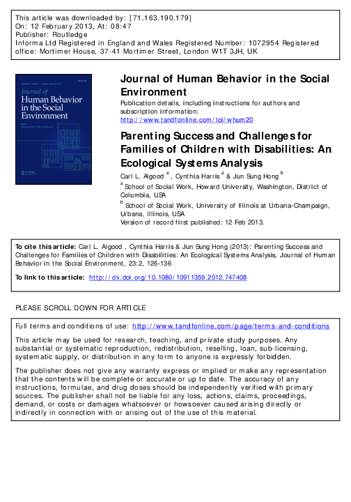 (PDF) Parenting Success and Challenges for Families of Children with ...