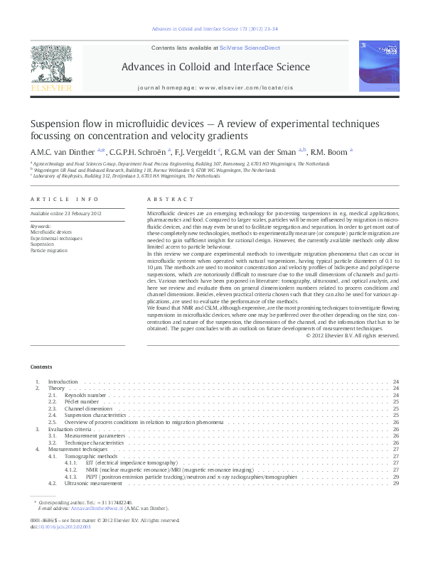 (PDF) Suspension flow in microfluidic devices — A review of ...