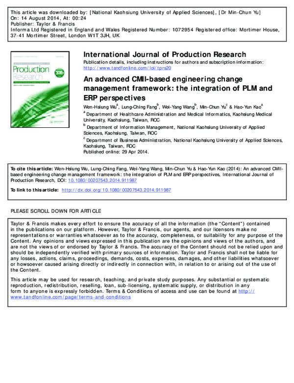 (PDF) An advanced CMII-based engineering change management framework ...