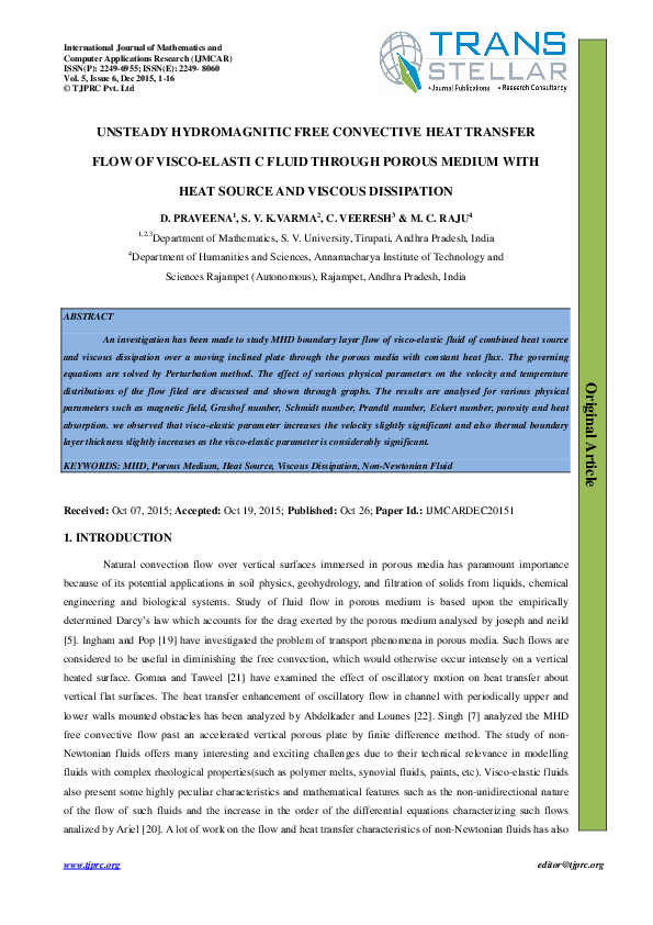 (PDF) Unsteady Hydromagnetic Free Convective Heat Transfer Flow of ...