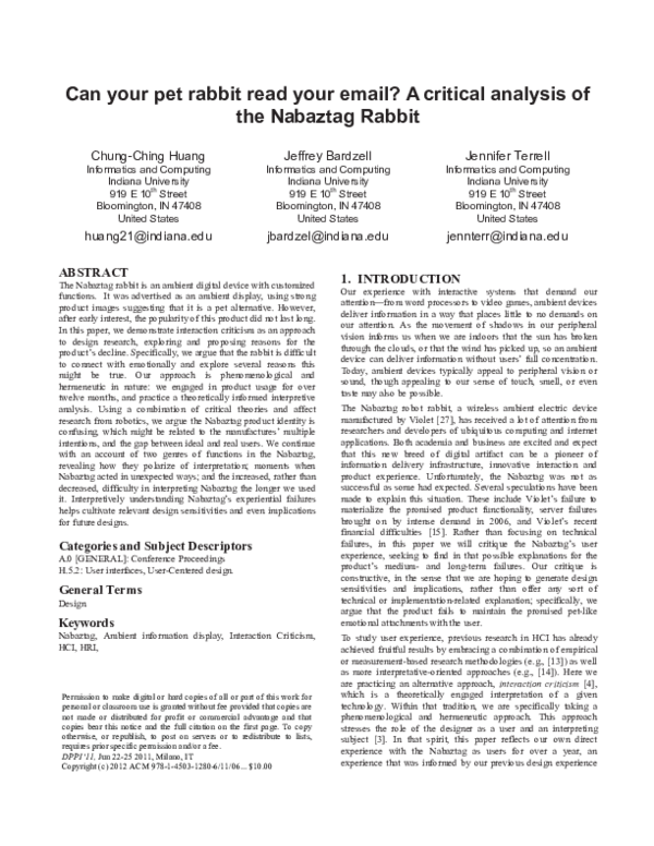 (PDF) Can your pet rabbit read your email?: a critical analysis of the ...