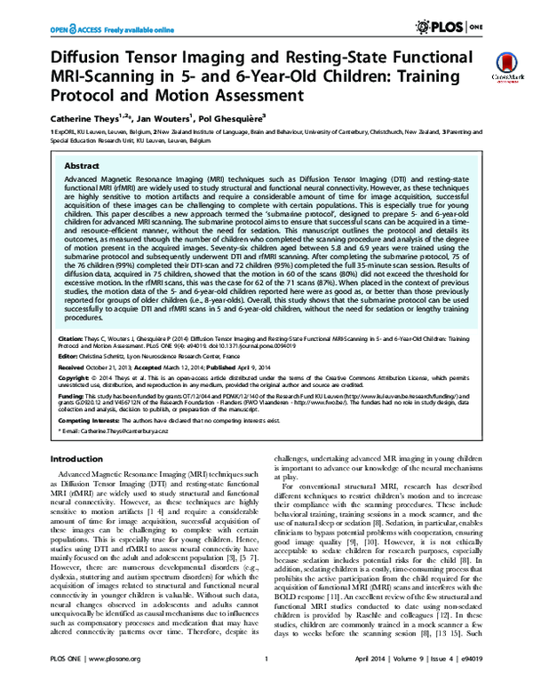 (PDF) Diffusion Tensor Imaging and Resting-State Functional MRI ...