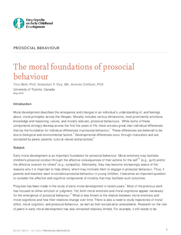 (PDF) The moral foundations of prosocial behaviour