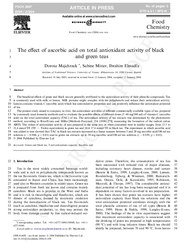 (PDF) The effect of ascorbic acid on total antioxidant activity of ...