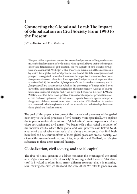 Connecting the global and the Local: The Impact of Globalization on ...