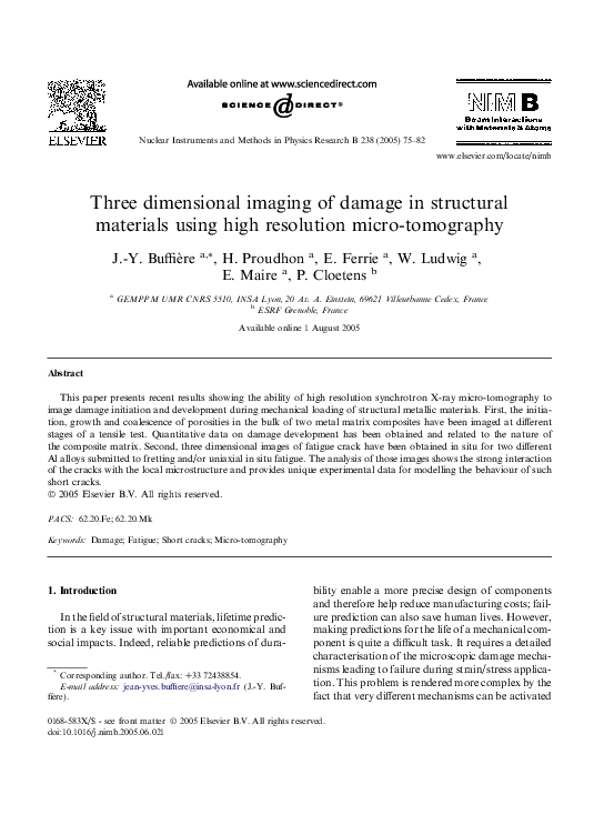 (PDF) Three dimensional imaging of damage in structural materials using ...