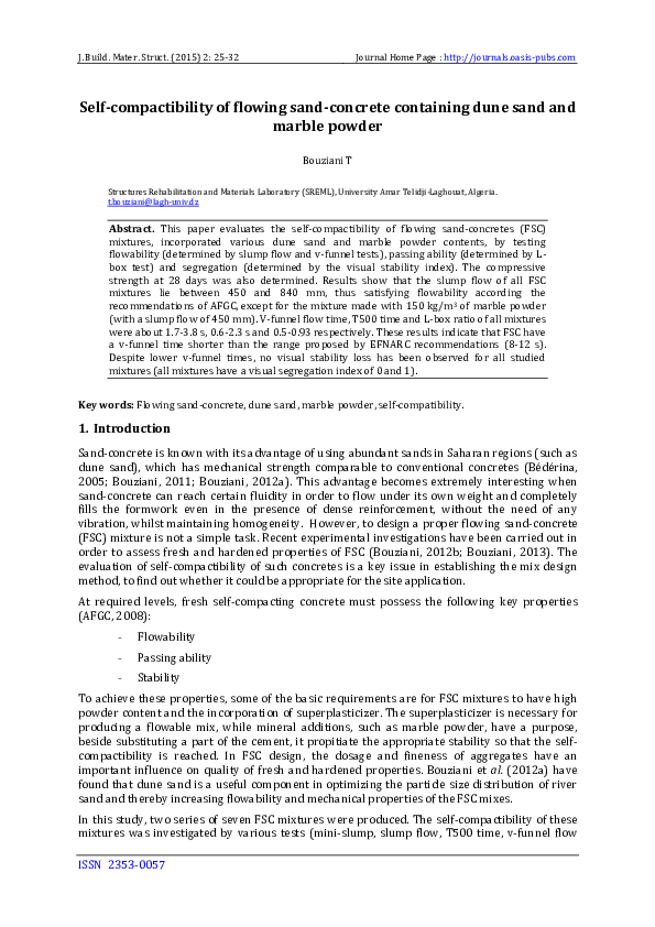 (PDF) Self-compactibility of flowing sand-concrete containing dune sand ...