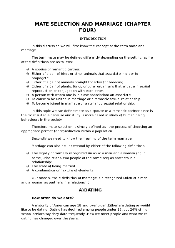 Rules of mate selection in sociology image
