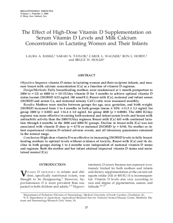 (PDF) The Effect of High-Dose Vitamin D Supplementation on Serum ...