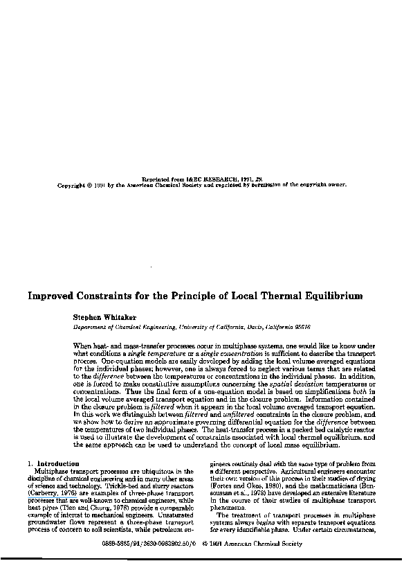 (PDF) Improved constraints for the principle of local thermal equilibrium
